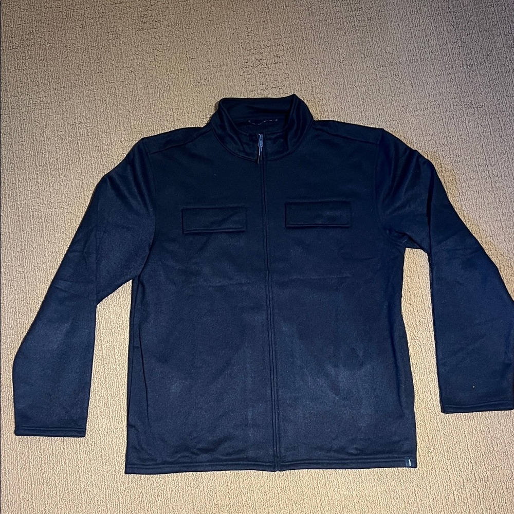 Prana navy blue full zip sweater.  XL